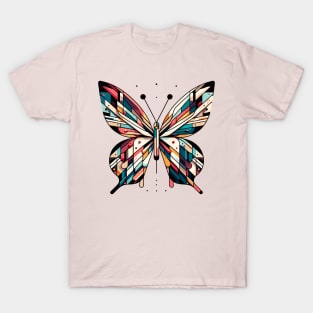 Kaleidoscope Whispers - Geometric Butterfly T-Shirt
